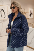Polka Dot Zip-Up Jacket – Relaxed Fit